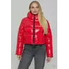 Короткая женская куртка больших размеров из ткани Монклер с капюшоном – P0271