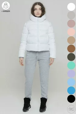 Зимняя куртка средней длины матовая с капюшоном – P0275
